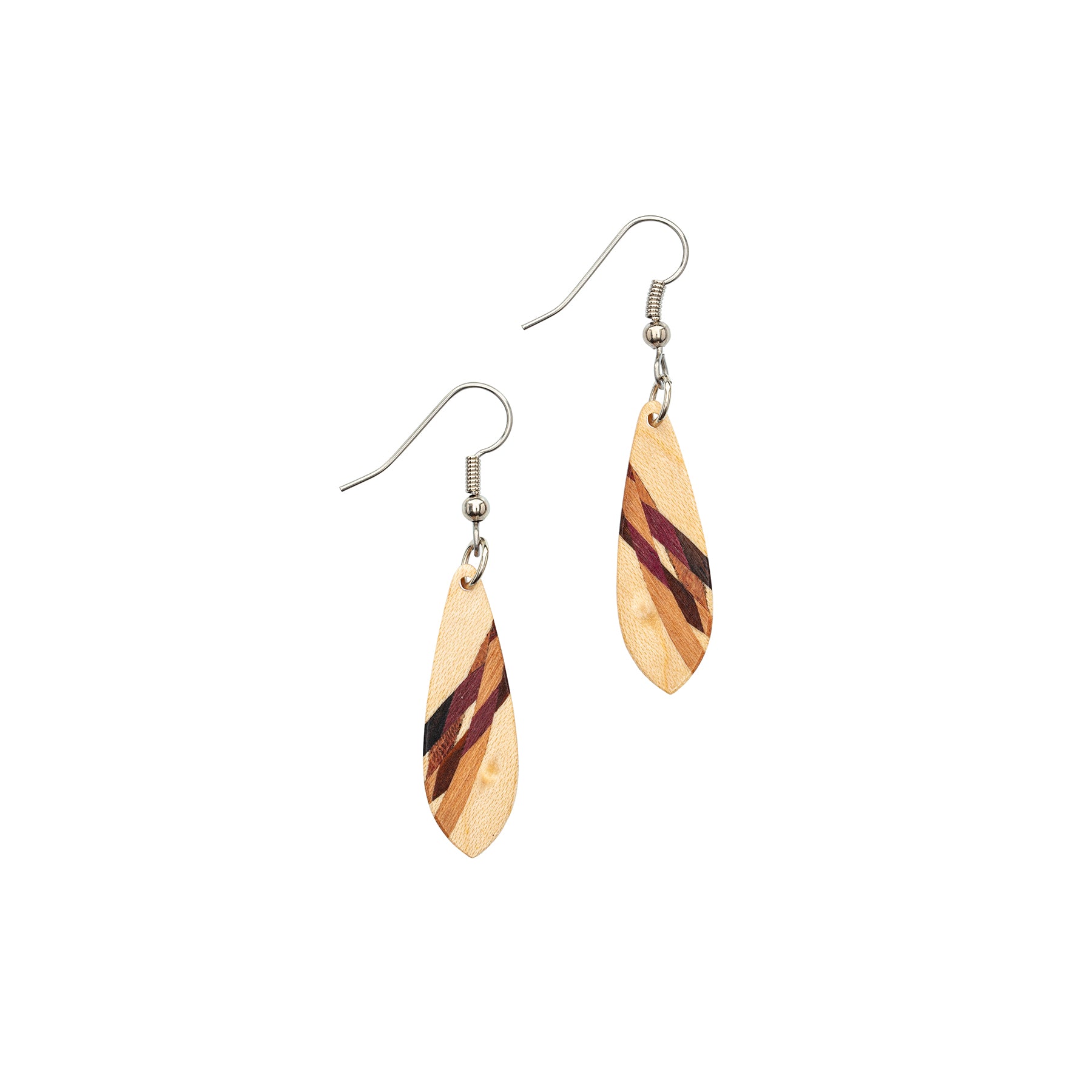 Inlay earrings marquis small
