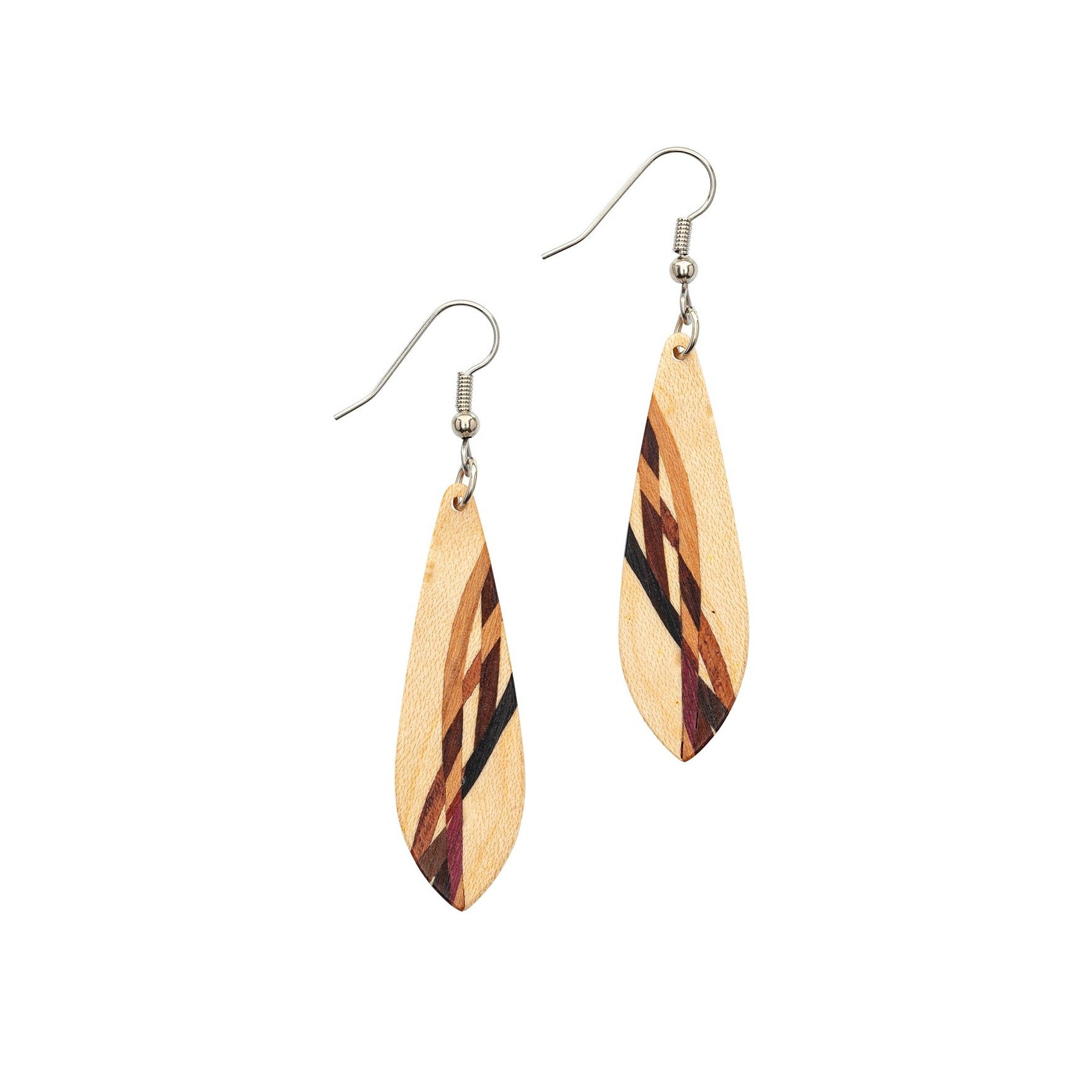 Inlay earrings marquis large