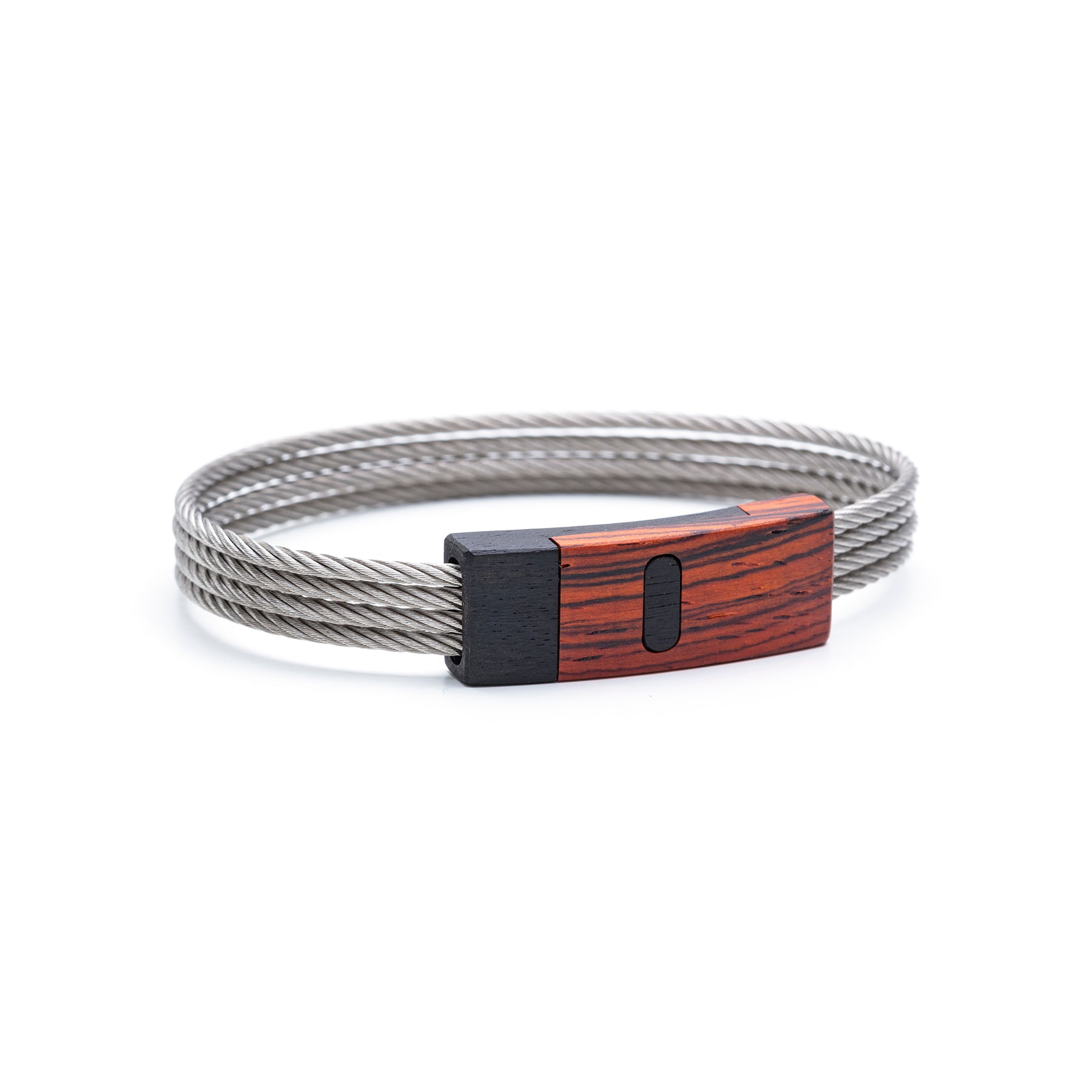 Buy Dark Gray Stainless Steel & Zebra Wood Adjustable Block Bracelet Online  - Inox Jewelry India