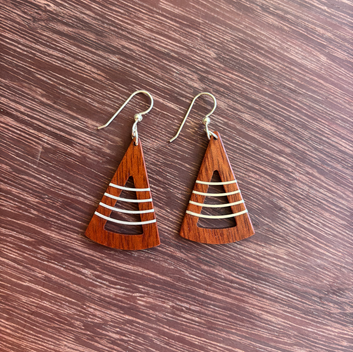 Earrings - Open Silver Fans