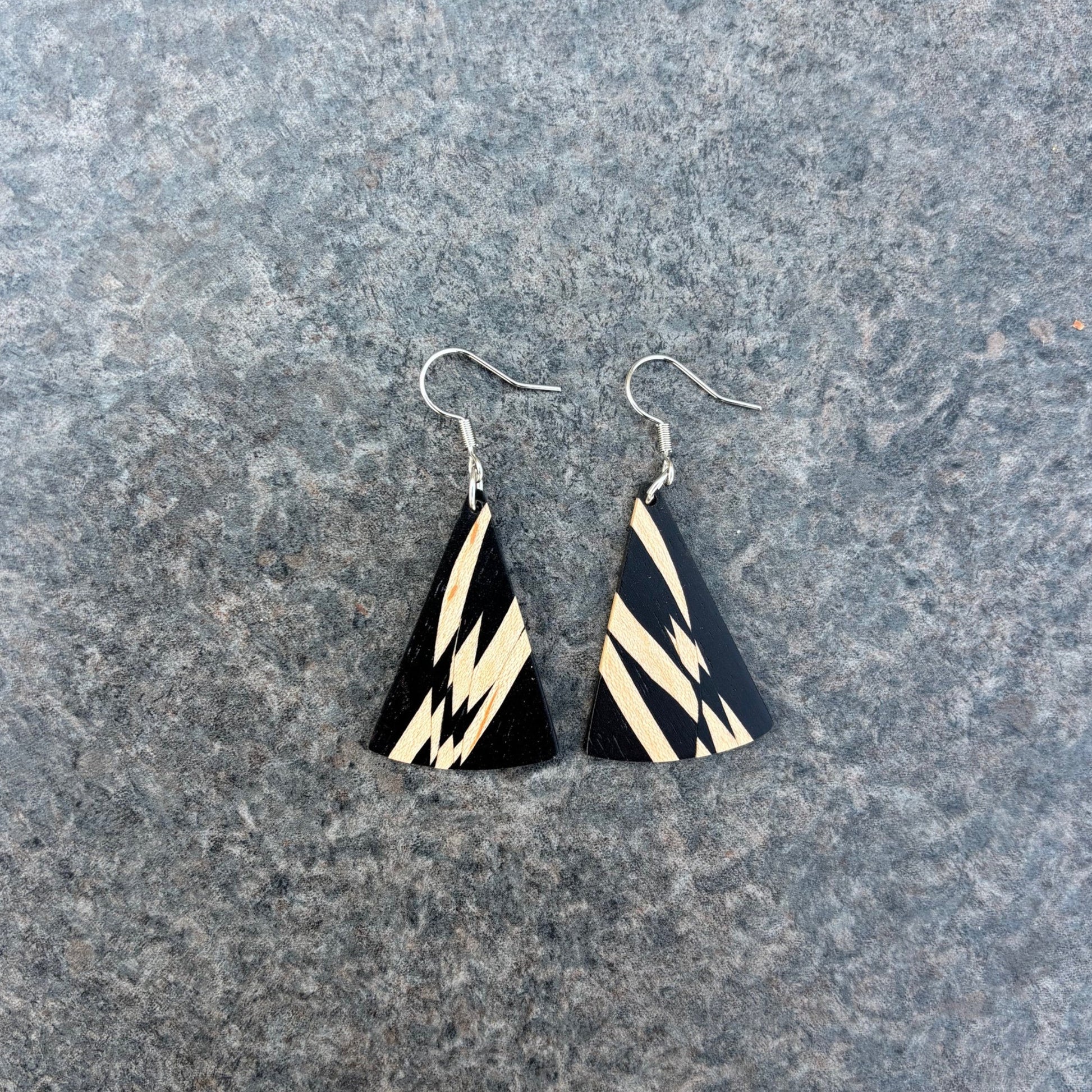 Ebony and maple Earring