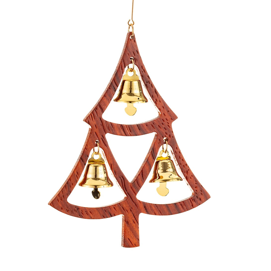 Tree with 3 small bells Christmas ornament
