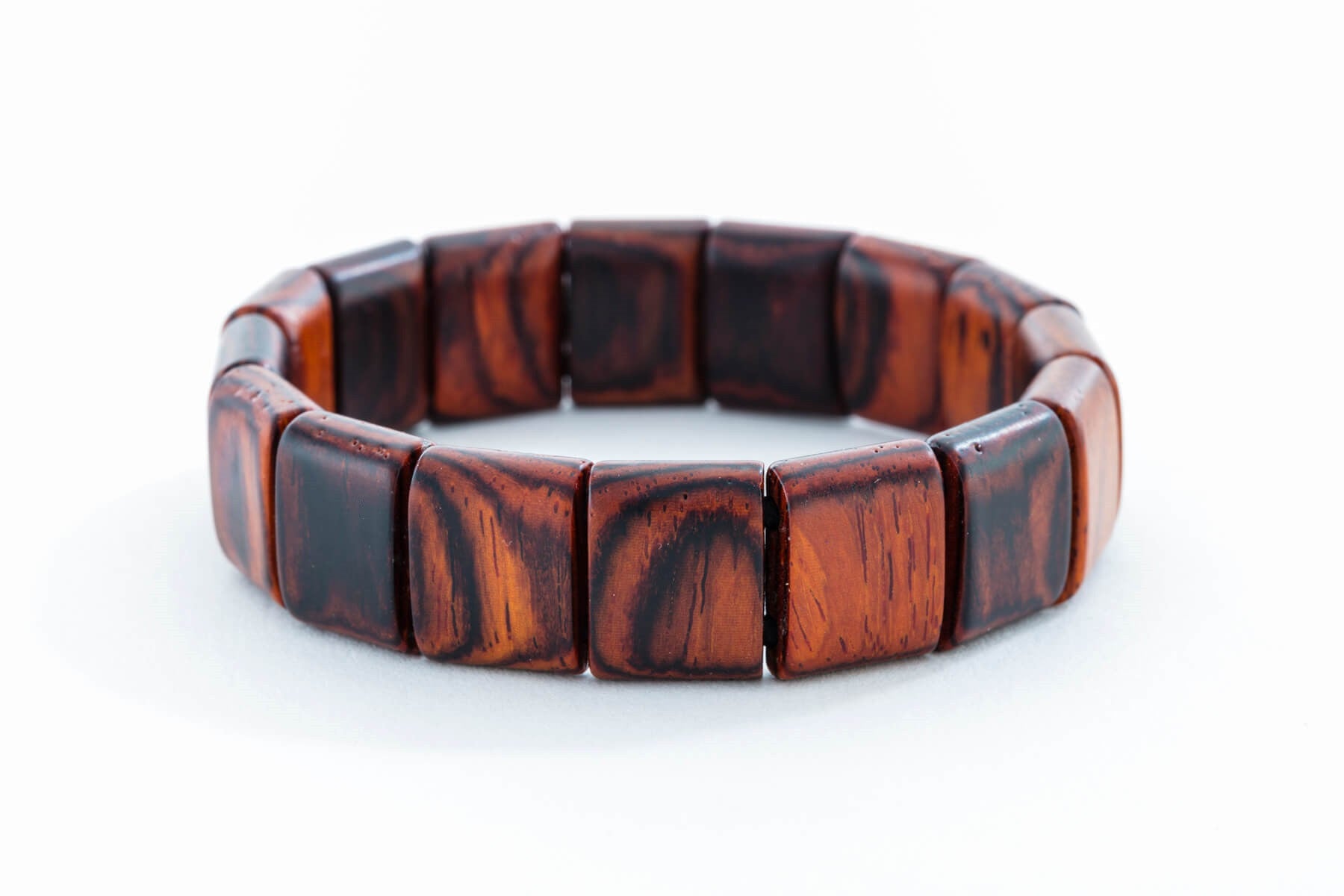 Handmade Wooden Bracelet - Wood Square Beads by Davin & Kesler